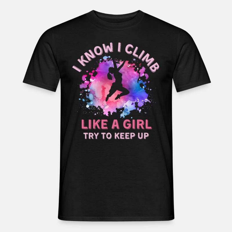 Frauen Klettern Mädchen - Männer T-Shirt - Schwarz