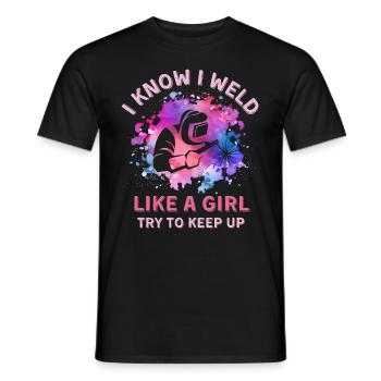 Femmes soudeuses - T-shirt homme - noir - Devant - AI Model Male 178 light (178cm)