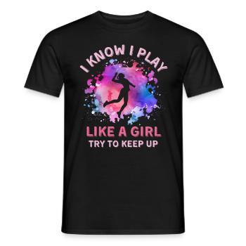 Women Volleyball Girl - Men's T-Shirt - black - Front - AI Model Male 178 light (178cm)