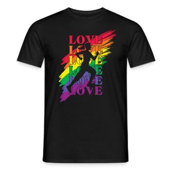 Courir la fierté LGBT - T-shirt homme - noir - Devant - AI Model Male 178 light (178cm)