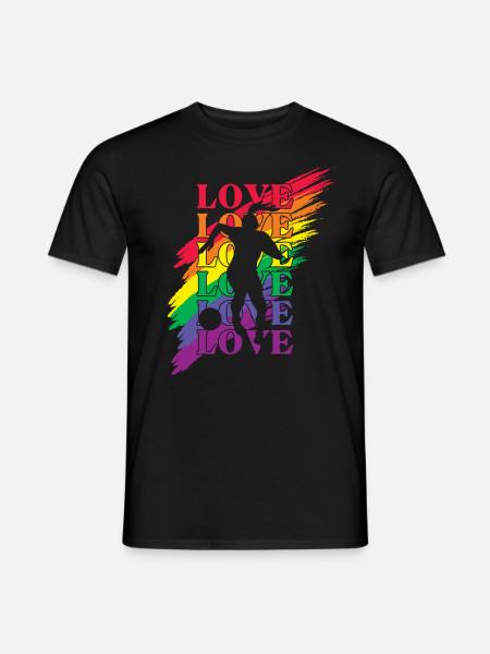 Frauen Fußball LGBT Pride - Männer T-Shirt - Schwarz