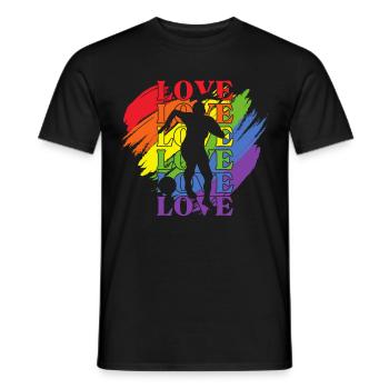Frauen Fußball LGBT Pride - Männer T-Shirt - Schwarz - Vorne - AI Model Male 178 light (178cm)