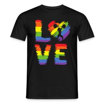 Haltérophilie Fierté LGBT - T-shirt homme - noir - Devant - AI Model Male 178 light (178cm)