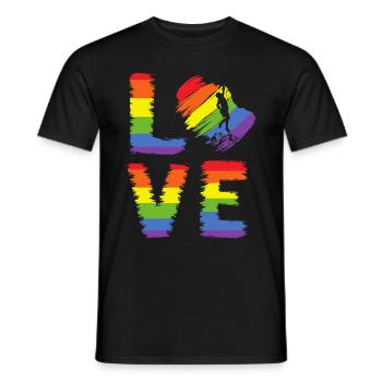 Klettern auf der LGBT Pride - Männer T-Shirt - Schwarz - Vorne - AI Model Male 178 light (178cm)