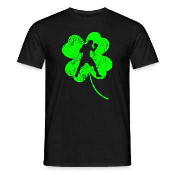 Boxer St. Patrick’s day shamrock - T-shirt homme - noir - Devant - AI Model Male 178 light (178cm)