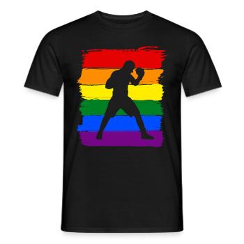 Boxen LGBT Pride - Männer T-Shirt - Schwarz - Vorne - AI Model Male 178 light (178cm)