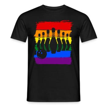 Bowling LGBT Pride - Männer T-Shirt - Schwarz - Vorne - AI Model Male 178 light (178cm)