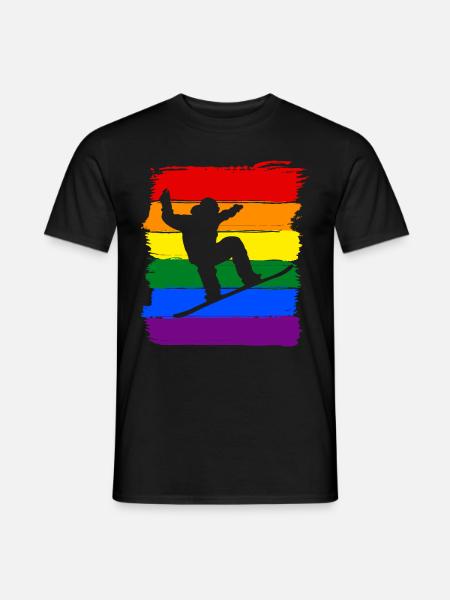 Snowboard LGBT Pride - T-shirt homme - noir