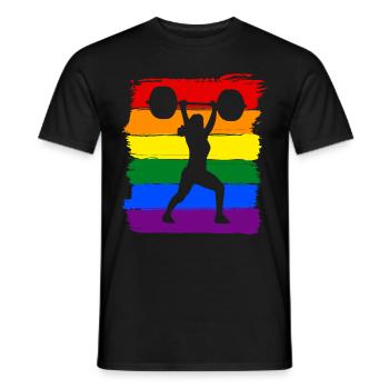 Frauen Gewichtheben LGBT - Männer T-Shirt - Schwarz - Vorne - AI Model Male 178 light (178cm)