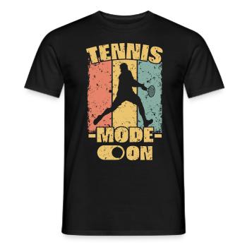 Tennis rétro - T-shirt homme - noir - Devant - AI Model Male 178 light (178cm)
