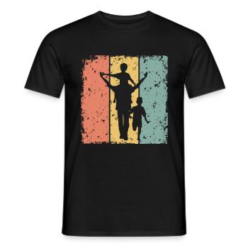Père père de deux garçons - T-shirt homme - noir - Devant - AI Model Male 178 light (178cm)