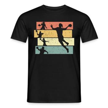 Frauenhandball retro Handball Muttertag - Männer T-Shirt - Schwarz - Vorne - AI Model Male 178 light (178cm)