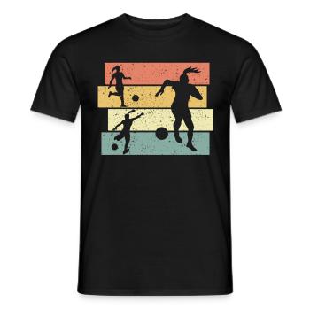 Women Soccer retro - Men's T-Shirt - black - Front - AI Model Male 178 light (178cm)