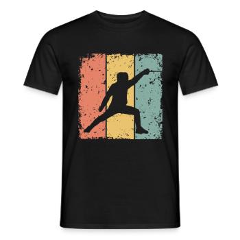 Fechten retro - Männer T-Shirt - Schwarz - Vorne - AI Model Male 178 light (178cm)