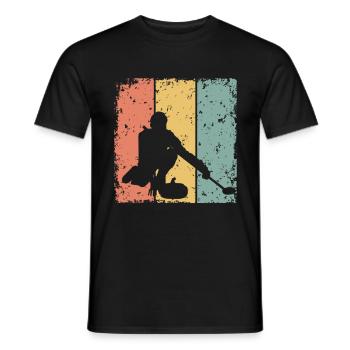 Eisstockschießen retro - Männer T-Shirt - Schwarz - Vorne - AI Model Male 178 light (178cm)
