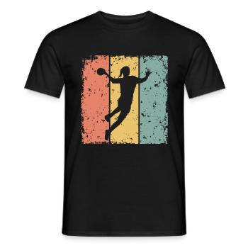 Frauenhandball retro Handball Muttertag - Männer T-Shirt - Schwarz - Vorne - AI Model Male 178 light (178cm)