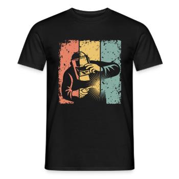 Welding retro - Men's T-Shirt - black - Front - AI Model Male 178 light (178cm)