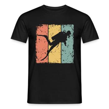 Plongée rétro - T-shirt homme - noir - Devant - AI Model Male 178 light (178cm)