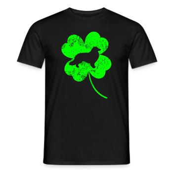 Collie St.Patrick’s day Shamrock - T-shirt homme - noir - Devant - AI Model Male 178 light (178cm)