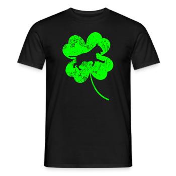 Bullterrier Saint-Patrick Trèfle - T-shirt homme - noir - Devant - AI Model Male 178 light (178cm)