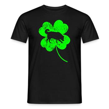 Border-collie Saint-Patrick Trèfle - T-shirt homme - noir - Devant - AI Model Male 178 light (178cm)