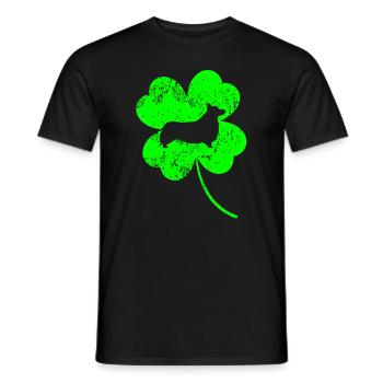Corgi St.Patrick's Tag Kleeblatt - Männer T-Shirt - Schwarz - Vorne - AI Model Male 178 light (178cm)