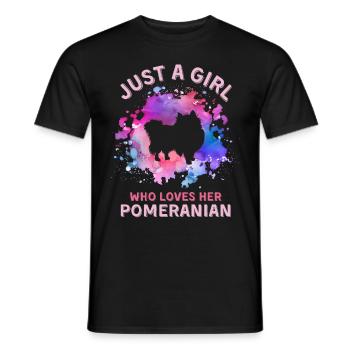 Nur ein Mädchen, das ihr Zwergspitz liebt - Männer T-Shirt - Schwarz - Vorne - AI Model Male 178 light (178cm)