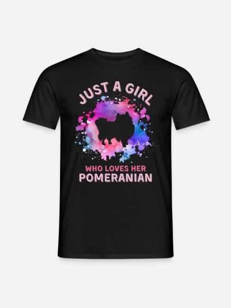 Nur ein Mädchen, das ihr Zwergspitz liebt - Männer T-Shirt - Schwarz