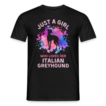 Just a girl who loves her Greyhound - Men's T-Shirt - black - Front - AI Model Male 178 light (178cm)
