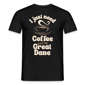 Café Amoureux des grand-danois - T-shirt homme - noir - Devant - AI Model Male 178 light (178cm)