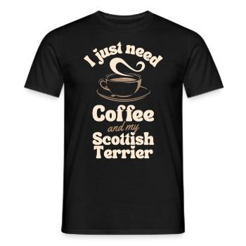 Kaffee Scottish-Terrier Liebhaber - Männer T-Shirt - Schwarz - Vorne - AI Model Male 178 light (178cm)