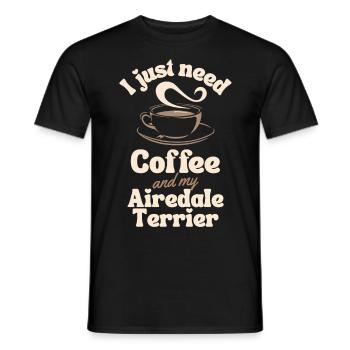 Kaffee Airedale-Terrier Liebhaber - Männer T-Shirt - Schwarz - Vorne - AI Model Male 178 light (178cm)
