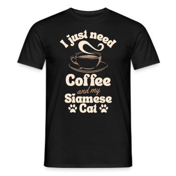 Kaffee-Siamkatzenliebhaber - Männer T-Shirt - Schwarz - Vorne - AI Model Male 178 light (178cm)