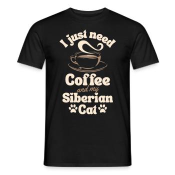 Kaffee-Sibirien-Katzenliebhaber - Männer T-Shirt - Schwarz - Vorne - AI Model Male 178 light (178cm)