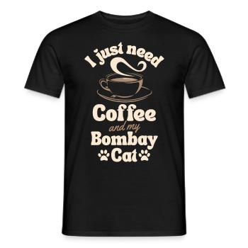 Kaffee Bombay-Katzenliebhaber - Männer T-Shirt - Schwarz - Vorne - AI Model Male 178 light (178cm)
