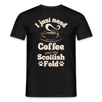 Kaffee Scottish-fold Liebhaber - Männer T-Shirt - Schwarz - Vorne - AI Model Male 178 light (178cm)