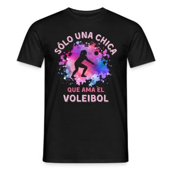 Women's Volleyball Girl - Men's T-Shirt - black - Front - AI Model Male 178 light (178cm)