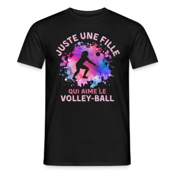Volleyball girl - Men's T-Shirt - black - Front - AI Model Male 178 light (178cm)