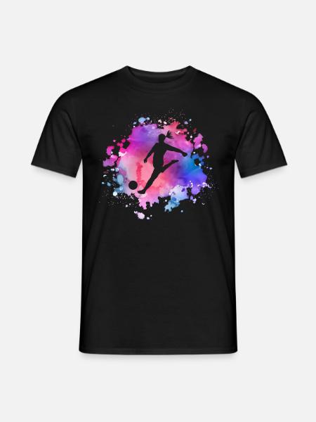 Frauen Fußball Mädchen - Männer T-Shirt - Schwarz
