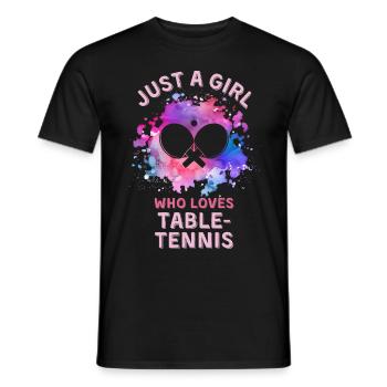 Femmes Tennis de Table Fille - T-shirt homme - noir - Devant - AI Model Male 178 light (178cm)