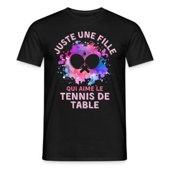 Table Tennis Women Girl - Men's T-Shirt - black - Front - AI Model Male 178 light (178cm)