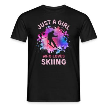 Frauen Ski Mädchen - Männer T-Shirt - Schwarz - Vorne - AI Model Male 178 light (178cm)