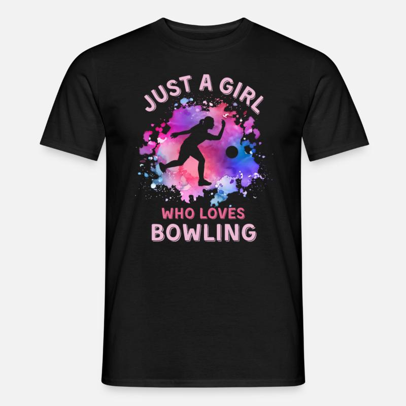Frauen Bowling Mädchen - Männer T-Shirt - Schwarz