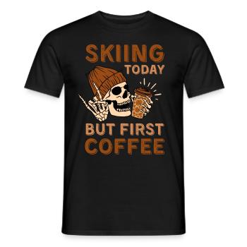 Kaffee Skifahren Skelett - Männer T-Shirt - Schwarz - Vorne - AI Model Male 178 light (178cm)