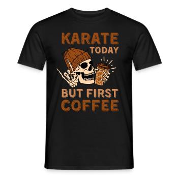 Kaffee Karate Skelett - Männer T-Shirt - Schwarz - Vorne - AI Model Male 178 light (178cm)