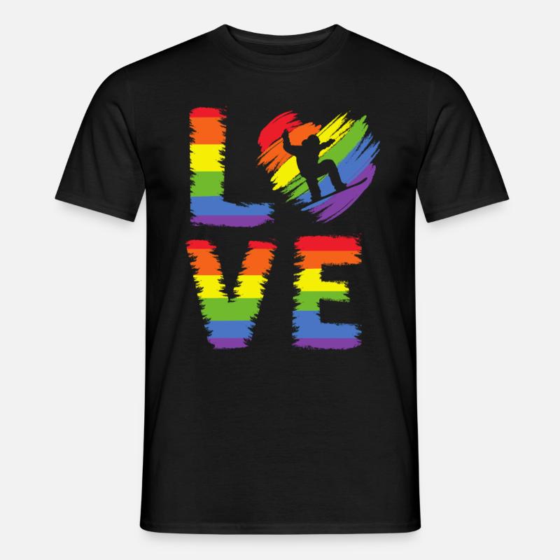 Snowboarden LGBT Pride - Männer T-Shirt - Schwarz