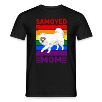 Samoyed Mom LGBTQ - Men's T-Shirt - black - Front - AI Model Male 178 light (178cm)