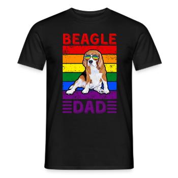 Beagle Dad LGBTQ - Men's T-Shirt - black - Front - AI Model Male 178 light (178cm)