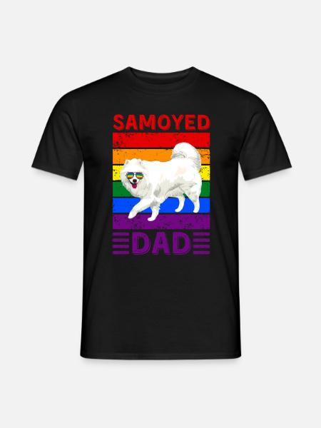 Samoyed Dad LGBTQ - Men's T-Shirt - black