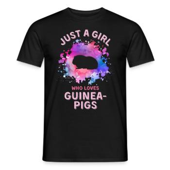 Just a girl who loves her Guinea-pig - Men's T-Shirt - black - Front - AI Model Male 178 light (178cm)